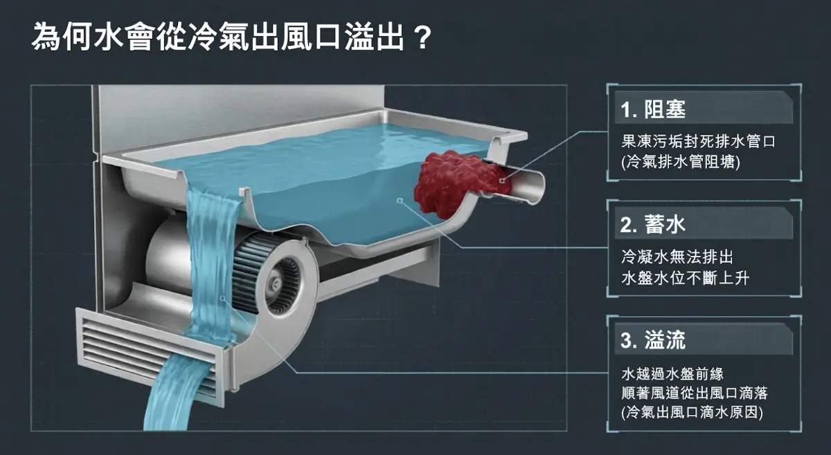 冷氣出風口滴水原因